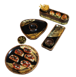 Image of Handcrafted Mangowood Serving Set