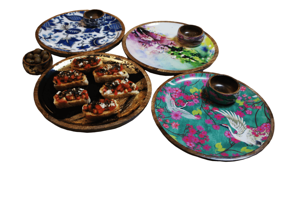 Image of Handcrafted Mangowood Serving Set